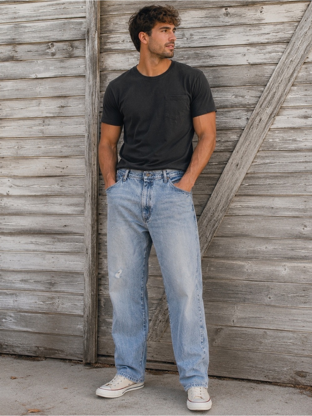 Wrangler Light Wash Straight Leg Jeans
